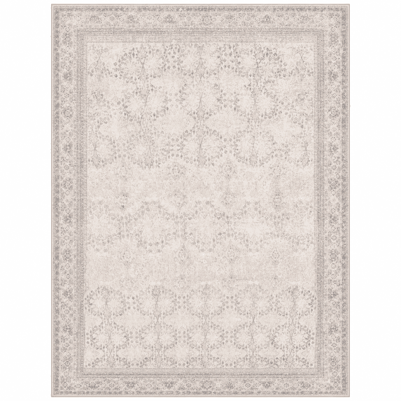 Licolica Non Slip Washable Area Rug Low Pile Vintage Rug for Living Room Bedroom Dining Room, Ivory, 6'x9'