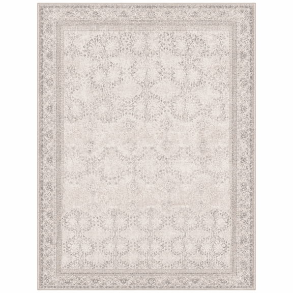 Licolica Non Slip Washable Area Rug Low Pile Vintage Rug for Living Room Bedroom Dining Room, Ivory, 6'x9'