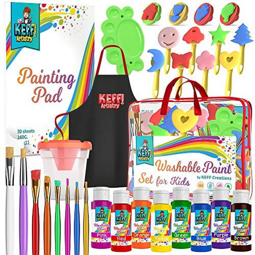 Washable Kids Paint Set Deluxe 32Piece Washable Paint for Kids