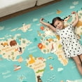 thumbnail image 1 of Washable Kids Playroom Rug – 5x7 Play Rug for Preschool Toddlers, Baby Girls, Educational with Cute Animals – Non-Slip, Stain Resistant, Soft & Safe for Bedroom, Play Room and Classroom - Blue, 1 of 8