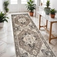 thumbnail image 1 of Washable Kitchen 3x8 Runner Rug - 3x8 Hallway Rug Distressed Mats Non-Slip Soft Room Floor Carpet for Dining Room (Beige,3x8), 1 of 9