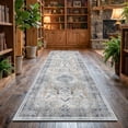thumbnail image 1 of Washable Kitchen 3x8 Runner Rug - 3x8 Hallway Rug Distressed Mats Non-Slip Soft Room Floor Carpet for Dining Room (Grey/Blue, 3x8), 1 of 9