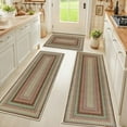 thumbnail image 1 of Washable Kitchen Rugs Sets of 3, Non Slip Absorbent Kitchen Rugs and Mats, Farmhouse Stain Resistant Faux Jute Kitchen Mat Carpet Runner for Kitchen Floor, Laundry Room, Hallway, Red, 1 of 10