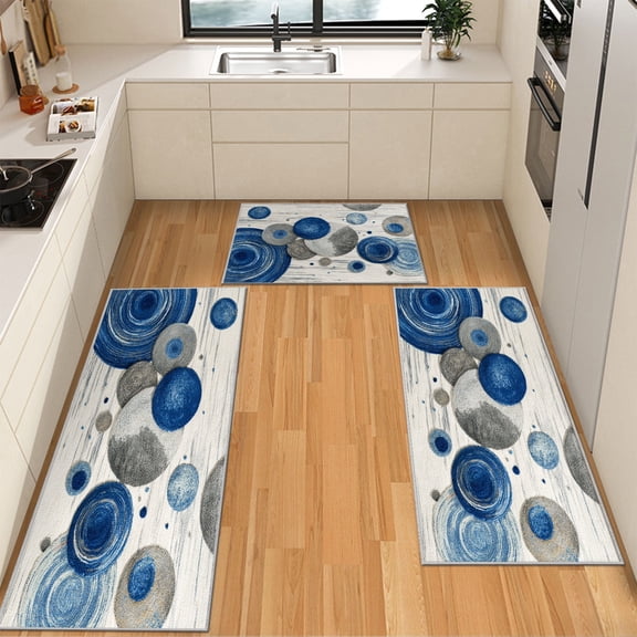 IsecretJoy Washable Kitchen Rugs Sets of 3, Non Slip Kitchen Mats for Floor Waterproof & Stain Resistant Runner Rug for Kitchen, Laundry Room, Hallway