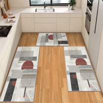 IsecretJoy Washable Kitchen Rugs Sets of 3, Non Slip Kitchen Mats for Floor Waterproof & Stain Resistant Runner Rug for Kitchen, Laundry Room, Hallway
