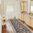 thumbnail image 1 of Washable Kitchen Runner Rug - 2'6''x12' Hallway Rug Distressed Mats Non-Slip Soft Room Floor Carpet for Dining Room (Black, 2'6'' x 12'), 1 of 8