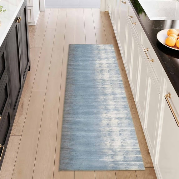 Washable Kitchen Runner Rug 2x5 ft, Modern Abstract Textured Kitchen Runner Rug, Non Slip Soft Low Profile Rug with PVC Backing for Kitchen Sink, Hallway & Laundry Room