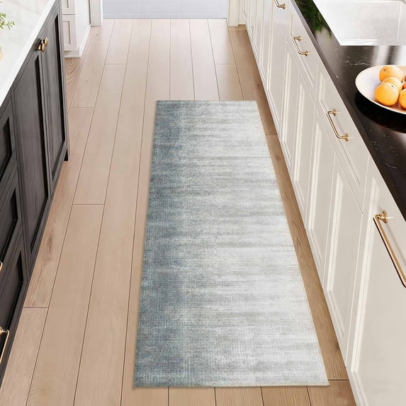 Washable Kitchen Runner Rug 2x5 ft, Modern Abstract Textured Kitchen Runner Rug, Non Slip Soft Low Profile Rug with PVC Backing for Kitchen Sink, Hallway & Laundry Room