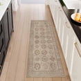 thumbnail image 1 of Washable Kitchen Runner Rug 2x5 ft, Modern Vintage Soft Low Profile Non Slip Rug with PVC Backing, Farmhouse Vintage Carpet for Kitchen Sink, Hallway, Laundry Room, Brown, 1 of 6