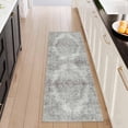 thumbnail image 1 of Washable Kitchen Runner Rug 2x5 ft, Modern Vintage Soft Low Profile Non Slip Rug with PVC Backing, Farmhouse Vintage Carpet for Kitchen Sink, Hallway, Laundry Room, Gray, 1 of 6