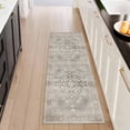 thumbnail image 1 of Washable Kitchen Runner Rug 2x5 ft, Modern Vintage Soft Low Profile Non Slip Rug with PVC Backing, Farmhouse Vintage Carpet for Kitchen Sink, Hallway, Laundry Room, 1 of 6