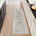 thumbnail image 1 of Washable Kitchen Runner Rug 2x5 ft, Modern Vintage Soft Low Profile Non Slip Rug with PVC Backing, Farmhouse Vintage Carpet for Kitchen Sink, Hallway, Laundry Room, 1 of 6