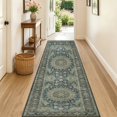 thumbnail image 1 of 2x5 Hallway Runner Rug, Washable Non Slip Low Pile Soft Distressed Dusty Teal Oriental Vintage Rugs for Kitchen Bedroom Entryway Laundry Living Room, 1 of 11