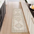 thumbnail image 1 of Washable Kitchen Runner Rug 2x5 ft, Non Slip Soft Low Profile Kitchen Rug with PVC Backing, Vintage Distressed Medallion Oriental Rug for Kitchen Sink, Hallway & Laundry Room, 1 of 6