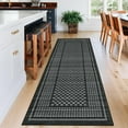 thumbnail image 1 of Washable Kitchen Runner Rug 2x8, Black Runners for Hallway, Non Slip Boho Soft Bathroom Stain Resistant Throw Mat Bordered Carpet Runner for Laundry Entryway Bedroom 2'x8' Black, 1 of 7