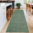 thumbnail image 1 of Washable Kitchen Runner Rug 2x8, Green Runners for Hallway, Non Slip Boho Soft Bathroom Stain Resistant Throw Mat Bordered Carpet Runner for Laundry Entryway Bedroom 2'x8' Green, 1 of 8