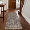 thumbnail image 1 of Washable Kitchen Runner Rug 60" x 22", Non-Slip Low Profile Kitchen Rug, Vintage Distressed Medallion Oriental Area Rug for Kitchen, Hallway & Laundry Room, Brown, 1 of 6