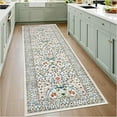 thumbnail image 1 of Washable Kitchen Runner Rug, Floral 2x6 Rug for Hallway Non Slip Stain Resistant, Ultra-Thin Boho Soft Hallway Rug for Entryway, Laundry Room Floor Mat, Beige, 1 of 8