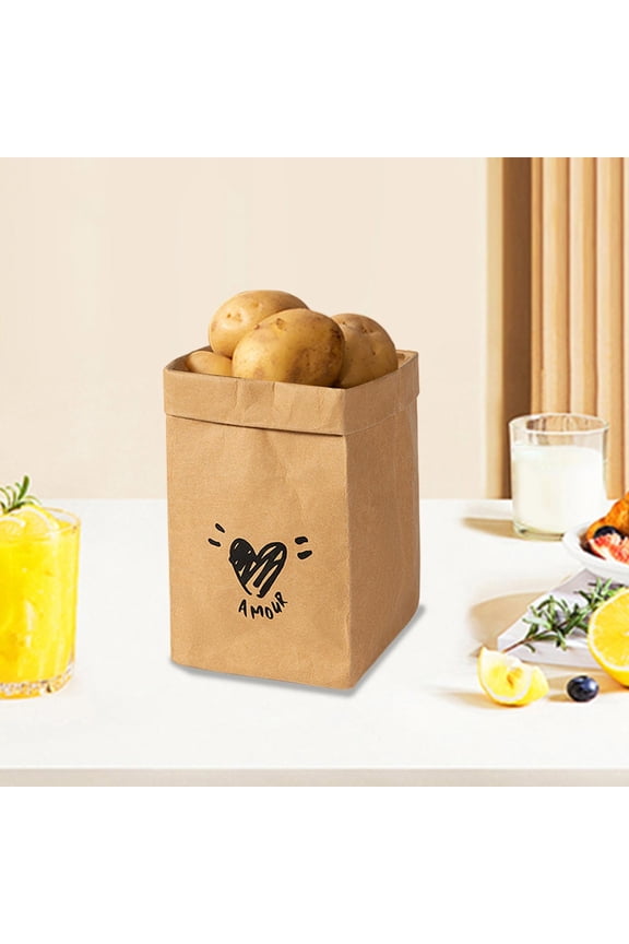 Washable Kraft Paper Storage Bag for Plants, Kitchen, and Home, Thickened, Waterproof, Multi-Size, Large Capacity