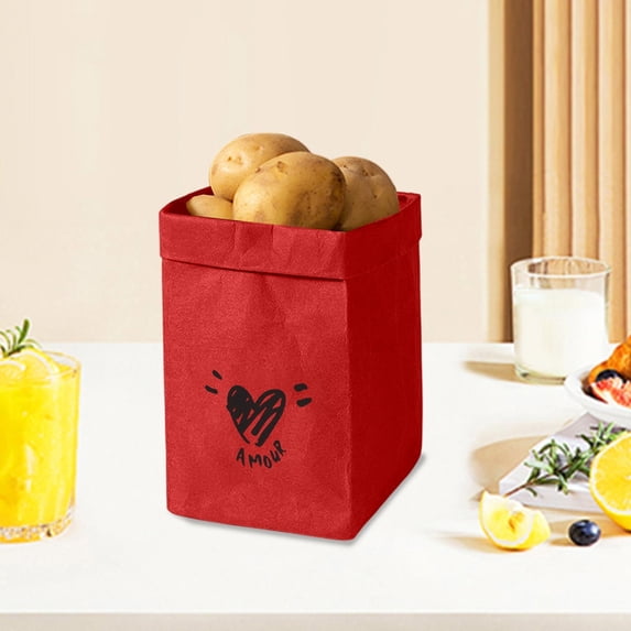Washable Kraft Paper Storage Bag for Plants, Kitchen, and Home, Thickened, Waterproof, Multi-Size, Large Capacity