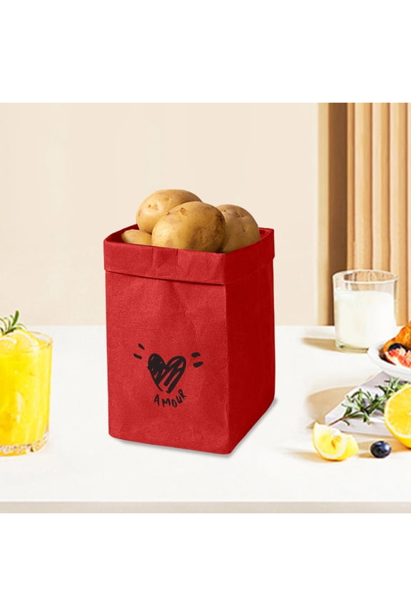 Washable Kraft Paper Storage Bags for Plants,Food,and Accessories,Large Capacity Waterproof Organizing Bags for Kitchen,Refrigerator,or Office,Eco-Friendly Reusable Storage for Home Decor-B