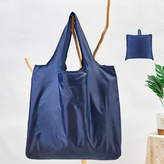 Washable Large Foldable Shopping Bag Blue, Waterproof Oxfords Cloth Reusable Grocery Bag Holder,for Shopping Reusable Tote Bags Large 50LBS,Tote Bags Nylon Bags, Minimalist Style