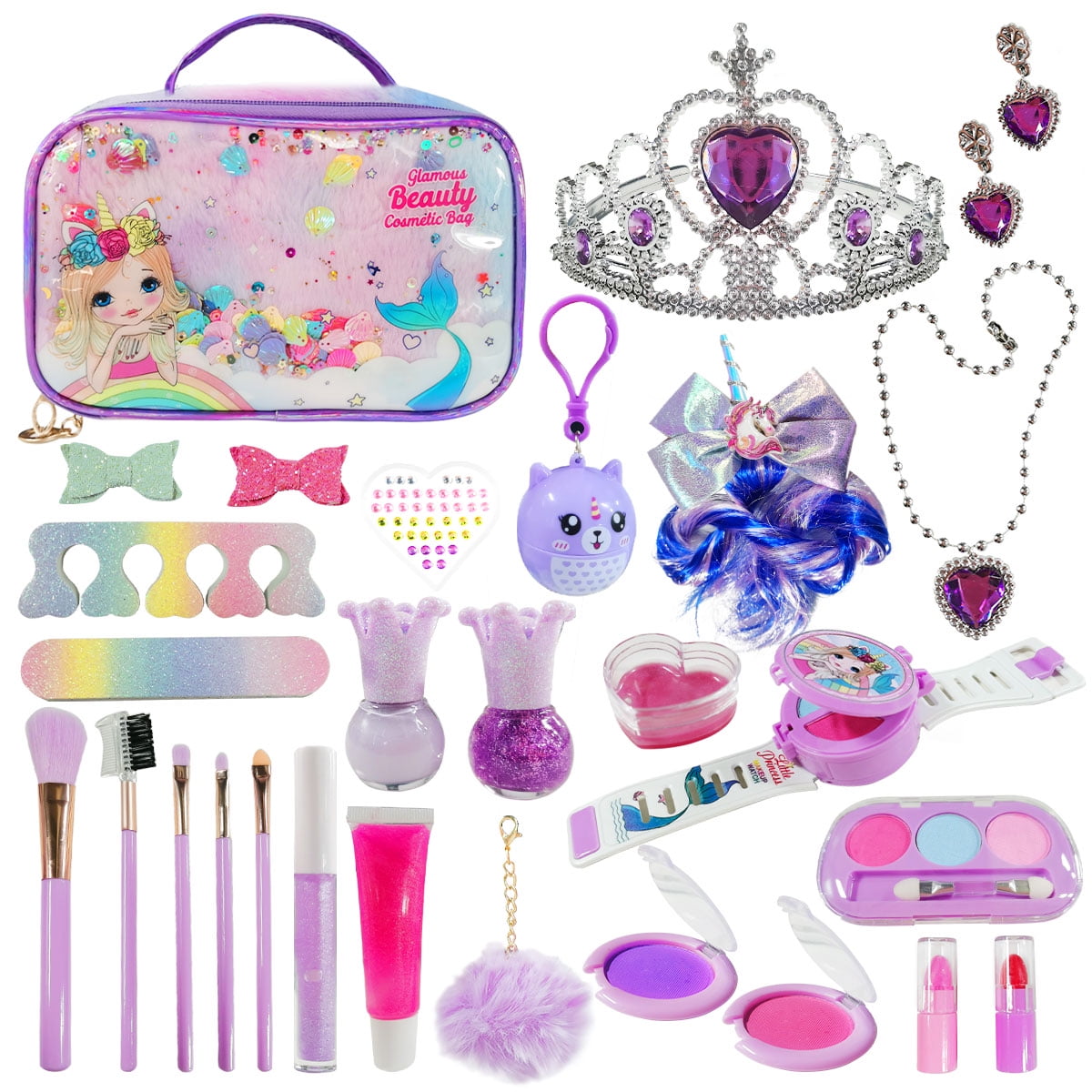 Kids Makeup Kit for Girl - 57 PCS Kid Make Up Toys,Little Girls Real Play  Toddler Toy,Washable Safe Princess Children Cosmetic,Teenagers Birthday  Games Gifts for 3 4 5 6 7 8 9 10 Years Old