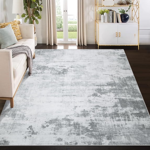 Washable Living Room Rug, Modern Abstract Soft Non-Slip Accent Rug, Indoor Floor Carpet for Bedroom, Bathroom, and Kitchen