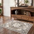 thumbnail image 1 of Washable Living Room Runner Rug - 2x3 Little Bedroom Rug Distressed Oriental Non-Slip Non-Shedding Print Floor Carpet for Dining Room Kitchen (Beige,2x3), 1 of 9