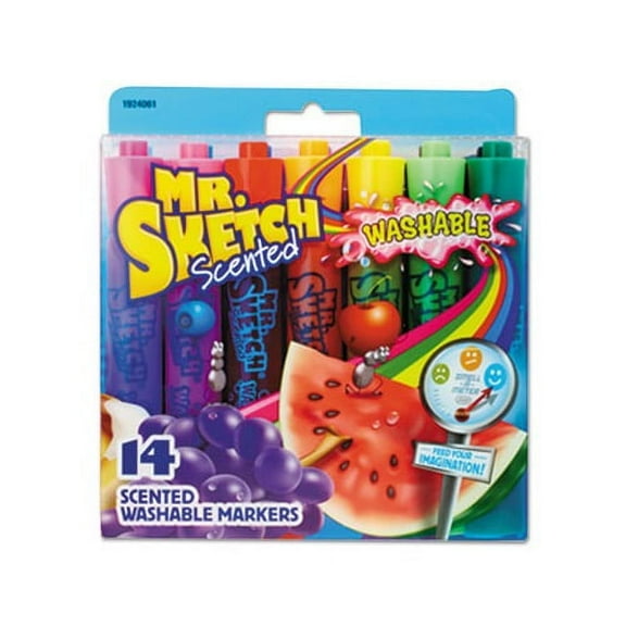 Washable Markers Broad Chisel Tip, Assorted Colors, 14/Set