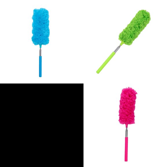 Washable Microfiber Cleaning Tool 10.24 to 29.5 Inch, Feather Duster with Extendable Pole and Bendable Head for Office Car Computer Furniture Sofa Photo Frame, Home Cleaning Supplies, All