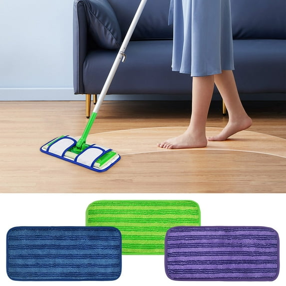 Washable Microfiber Mop Pad Replacement Head – Reusable Floor Cleaning Mat for Standard Mops, Pet Hair, Dust, and Allergen Removal