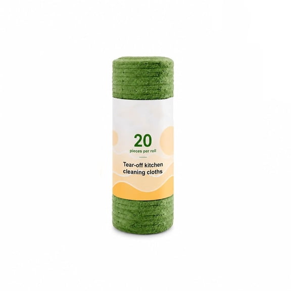 Washable Microfiber Tear-Off Cleaning Cloth Roll, Super Absorbent Reusable Towels for Kitchen Household Dish, 9.8 x 9.8 In