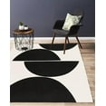 thumbnail image 1 of Washable Minimalist Modern Abstract Area Rug 5' x 7' Boho Mid-Century Black White Carpet for Livingroom Bedroom Office Diningroom Indoor Kitchen Laundry Runner, 1 of 6