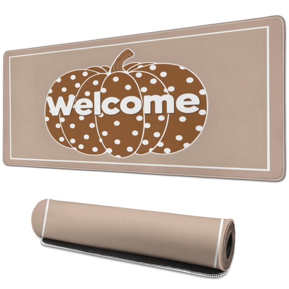 Washable Mouse Pad,Fall Maple Leaves Pumpkins Sunflower Rectangle Non-Slip Rubber Base Mousepad for Laptop Office Mouse Mats for Gaming Gift (31.5x11.8in)