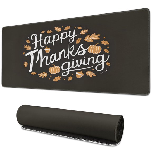 Washable Mouse Pad,Welcome Thanksgiving Pumpkin Harvest Rectangle Mouse Mat Waterproof Mouse Pad Non Slip Rubber Mousepad Gaming for Gaming Gift (31.5x11.8in)
