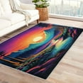 thumbnail image 1 of Washable Natural Landscape Rugs For Entryway Bedroom Kitchen, Forest Sunset Mountain Area Rug For Home Decor, Non Slip Backing Indoor Floor Mat Carpet 5x6ft, 1 of 6