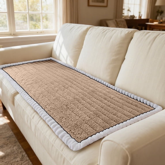 Washable Non Flannel Sofa Cover Protector Soft Pet Friendly Couch Mat Blanket Bolster For 3 Cushion Seating Furniture