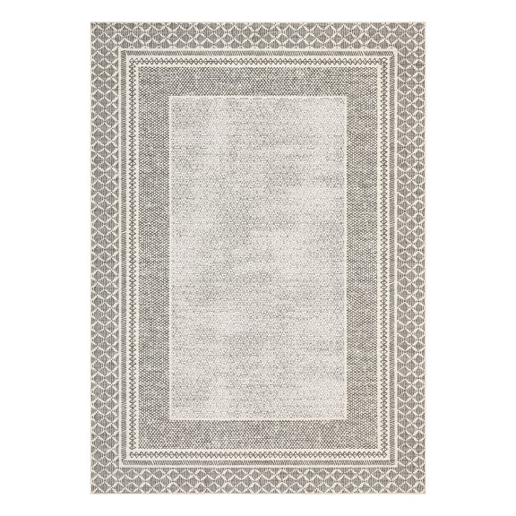 Washable Non-Slip Area Rug 8x10 ft Modern Edge Carpet Soft Low Pile Stain Resistant for Living Room Bedroom Dining Room – Neutral Grey, Multiple Sizes Available