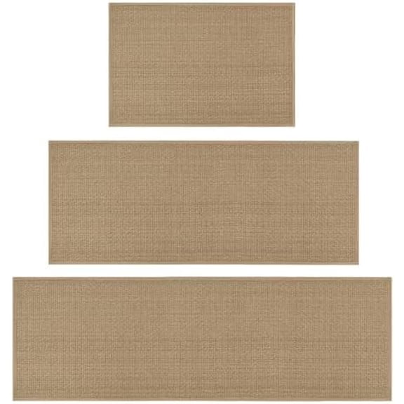 Washable Non Slip Kitchen Rugs and Mats Set of 3, Rubber Backing Absorbent Kitchen Mats for Floor Front of Sink - 24"x36"+24"x60"+24"x72"
