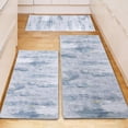 thumbnail image 1 of Washable Non Slip Kitchen Rugs Set of 3,Modern Abstract 3 Piece Kitchen Mats for Floor,Absorbent Carpet for Kitchen,Soft Low Pile Kitchen Runner Rug for Sink,Laundry,Washroom,Blue, 1 of 6