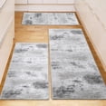thumbnail image 1 of Washable Non Slip Kitchen Rugs Set of 3,Modern Abstract 3 Piece Kitchen Mats for Floor,Absorbent Carpet for Kitchen,Soft Low Pile Kitchen Runner Rug for Sink,Laundry,Washroom,Grey, 1 of 6