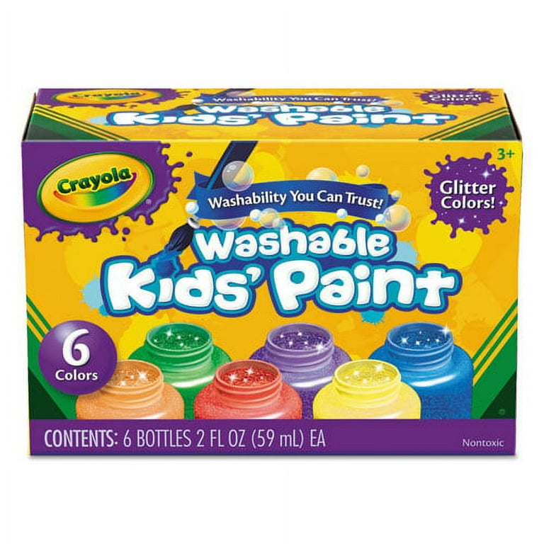 Washable Paint, 6 Assorted Colors, 2 oz Bottle, 6/Pack Washable Paint, 6 Assorted Colors, 2 oz Bottle, 6/Pack