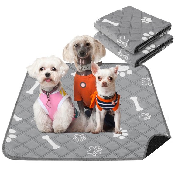 Washable Pee Pads for Dogs,18'' x 24" Reusable Puppy Pads with Super Absorbent for Pet Training,Housebreaking and Incontinence,2 Pack Puppy Potty Pads with Waterproof Bottom