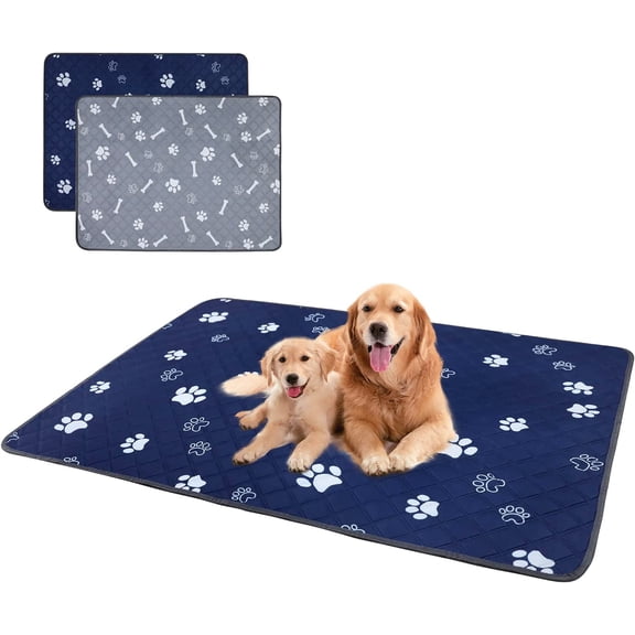 Washable Pee Pads for Dogs 2 Pack,36''*31'' Reusable Puppy Pads Pet Training Pads with Great Absorbent,Leakproof Fabric and Non Slip Backing for Potty,Crate,Whelping,Floor,Playpen,Sofa,Car
