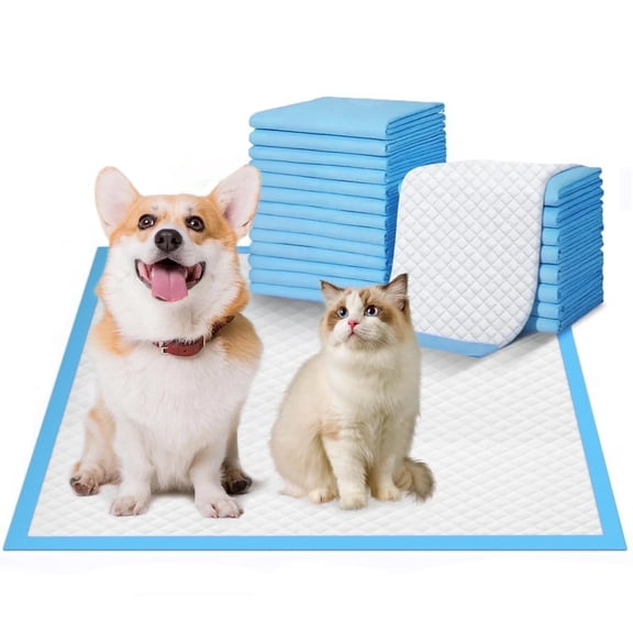 Skdwakiz Puppy Pee Pads, 40 Count 23x23 in Disposable Dog Training Pads, Super Absorbent Pet Piddle & Leak-Proof Potty Incontinence Mats for Puppies Dogs Doggie Cats Rabbits, Quick Drying