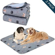 Washable Pee Pads for Dogs 2 Pack, Washable Training Pet Pads, Washable Potty Pads, Reusable Puppy Pads, Waterproof Whelping Pads, Non-Slip Reusable Training Pads with Heavy Absorbency