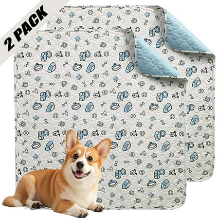 NYTTLIV Washable Non-Slip Reusable Pet Training Pads, Heavy Absorbency, 2 Pack