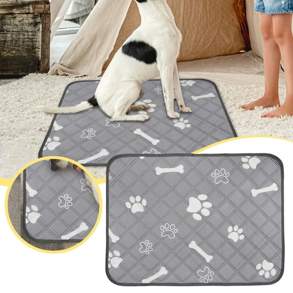 Washable Pee Pads for Dogs 35.4"X29.5", Absorbent Reusable Training Dog Pads Pet Puppy Pads, Non- Potty Pads for Whelping Playpen Crate Bed, Grey (1 Pack, B)