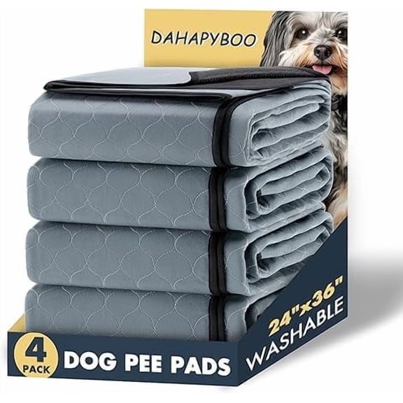 Washable Pee Pads for Dogs,4Pack Reusable Puppy Pads for Dogs,24x36 Non-Slip Waterproof Pet Training Pads for Crate, Playpen, Bed, Sofa,Whelping Box, Potty Training